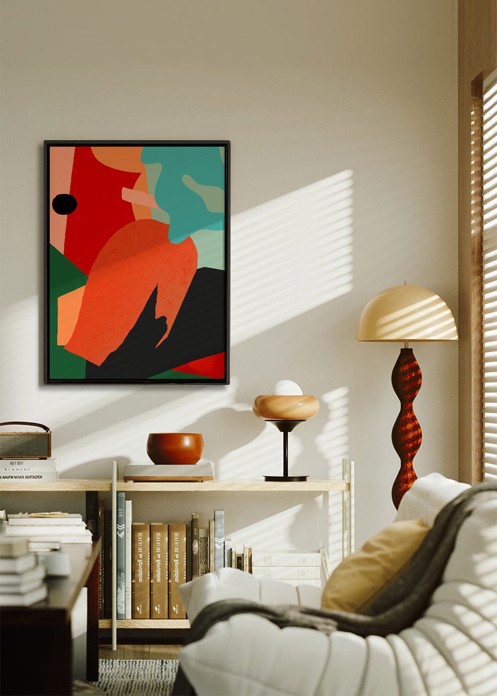 Abstract kunstwerk met koraalvormen