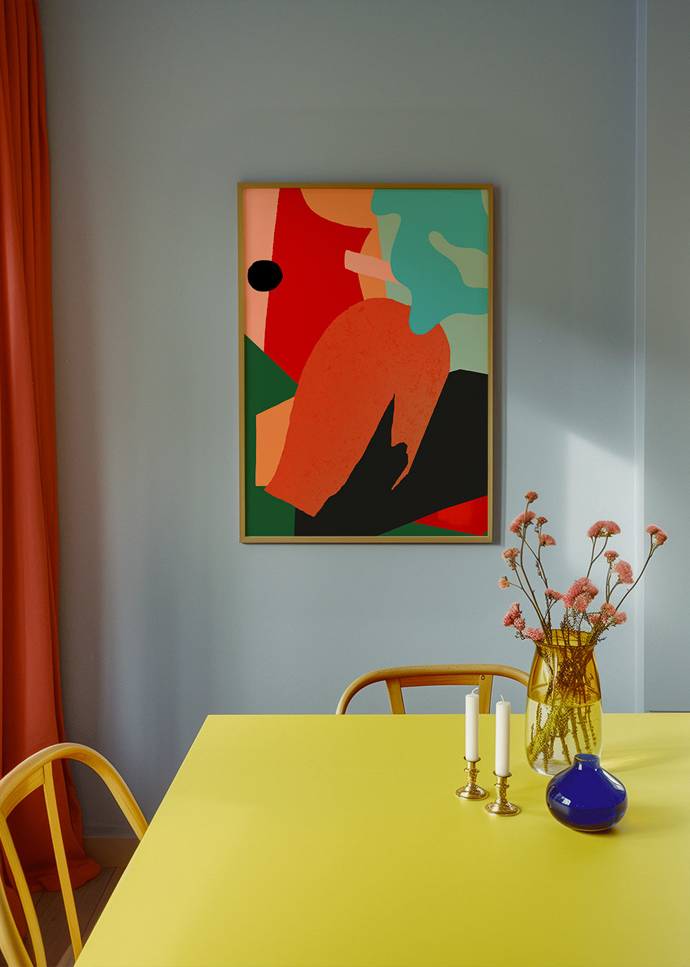 Abstract kunstwerk met koraalvormen