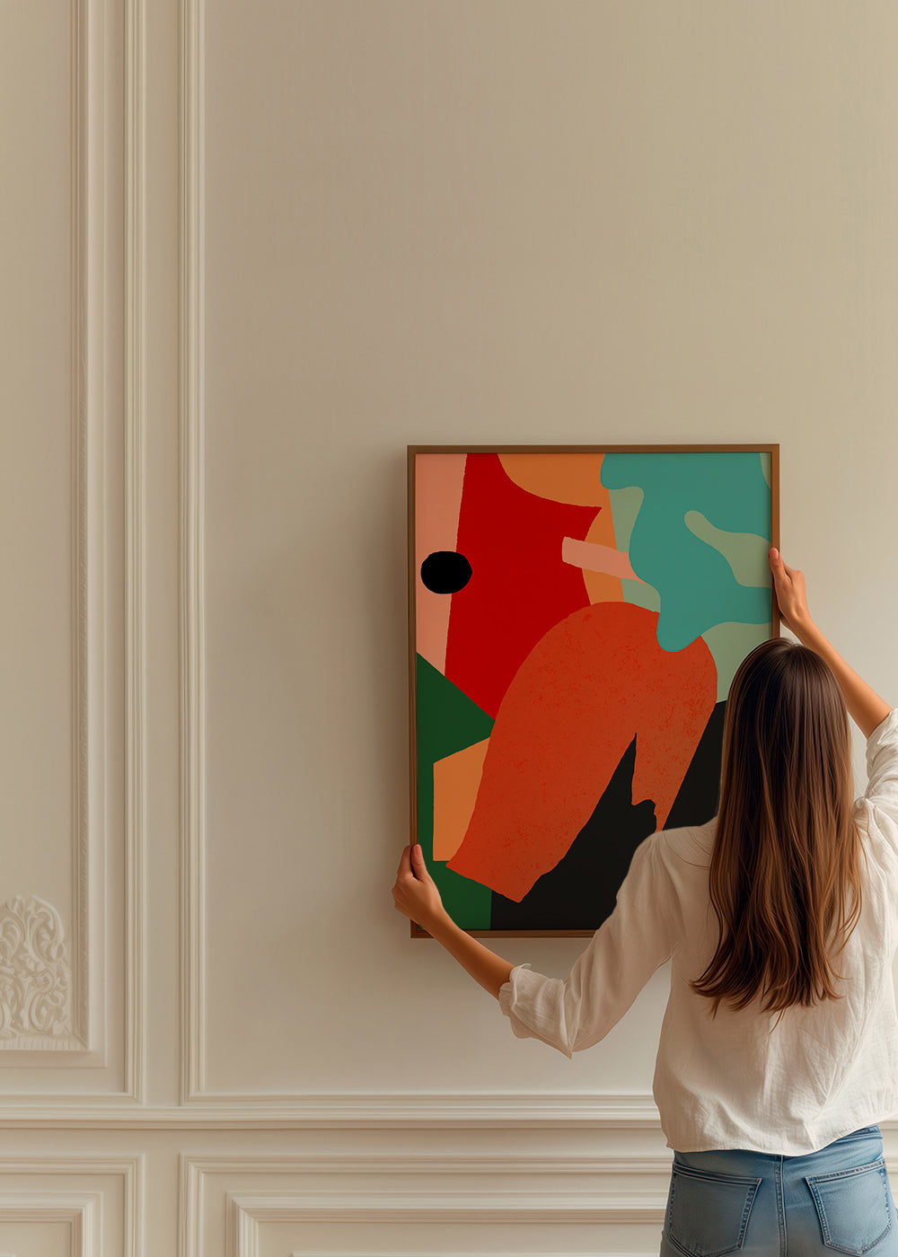 Abstract kunstwerk met koraalvormen