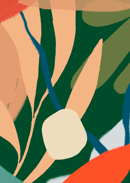 Botanische print met organische bladeren