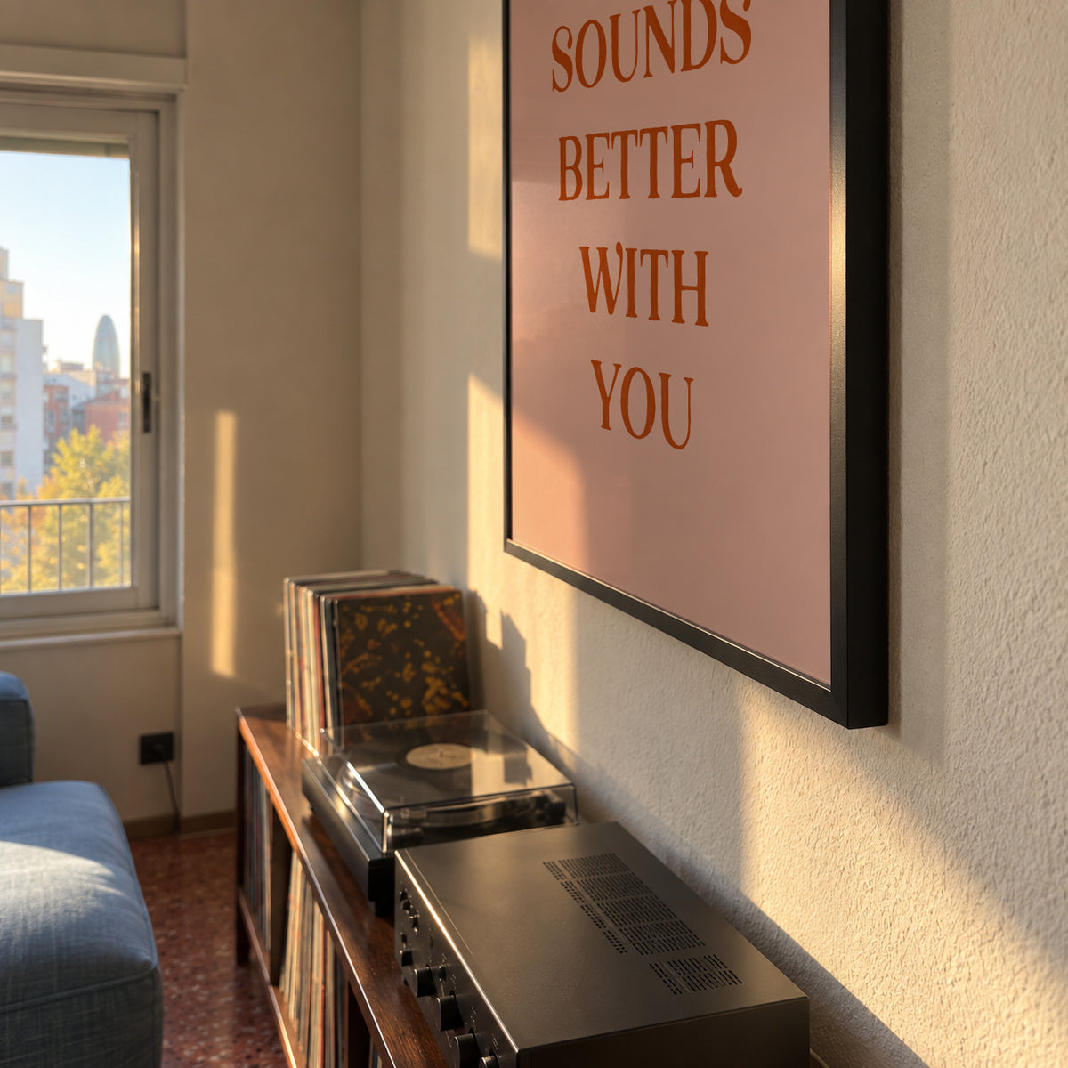 Music sounds better with you - Framed poster detail