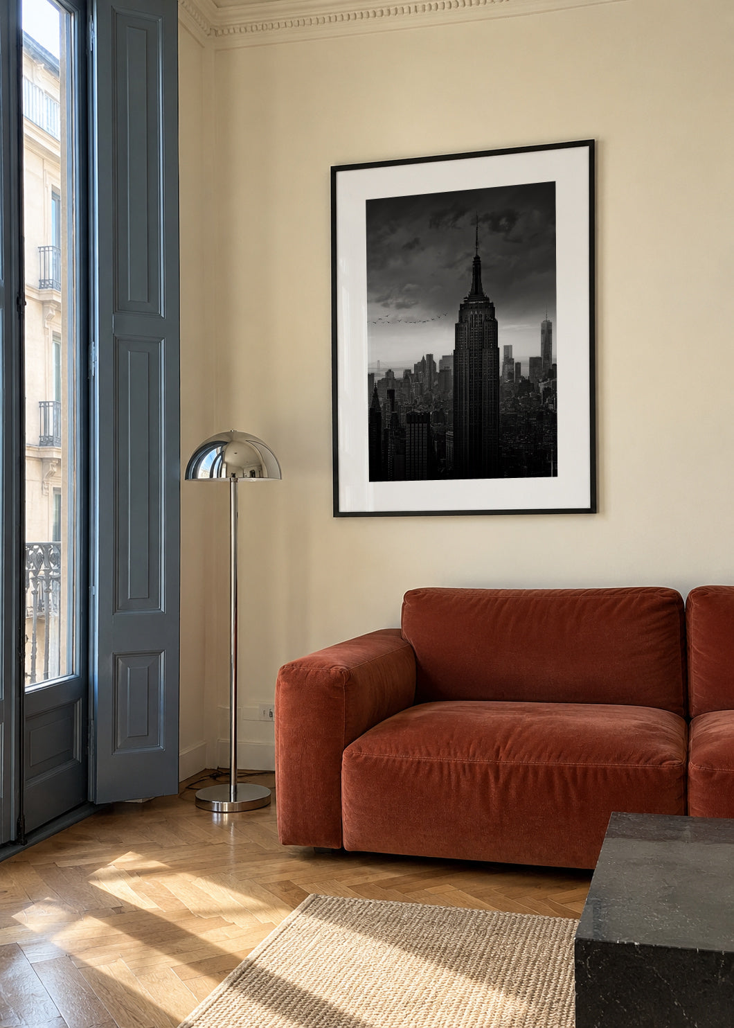 New York Rockefeller View - Framed poster in an interior