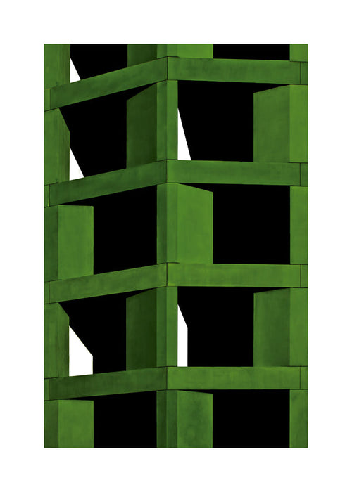 Geometrisch kunstwerk groene modulaire structuur