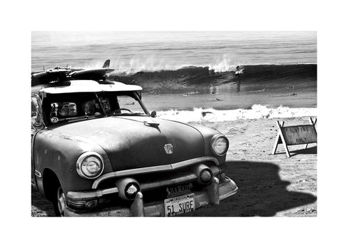 Fotografie vintage auto op het strand