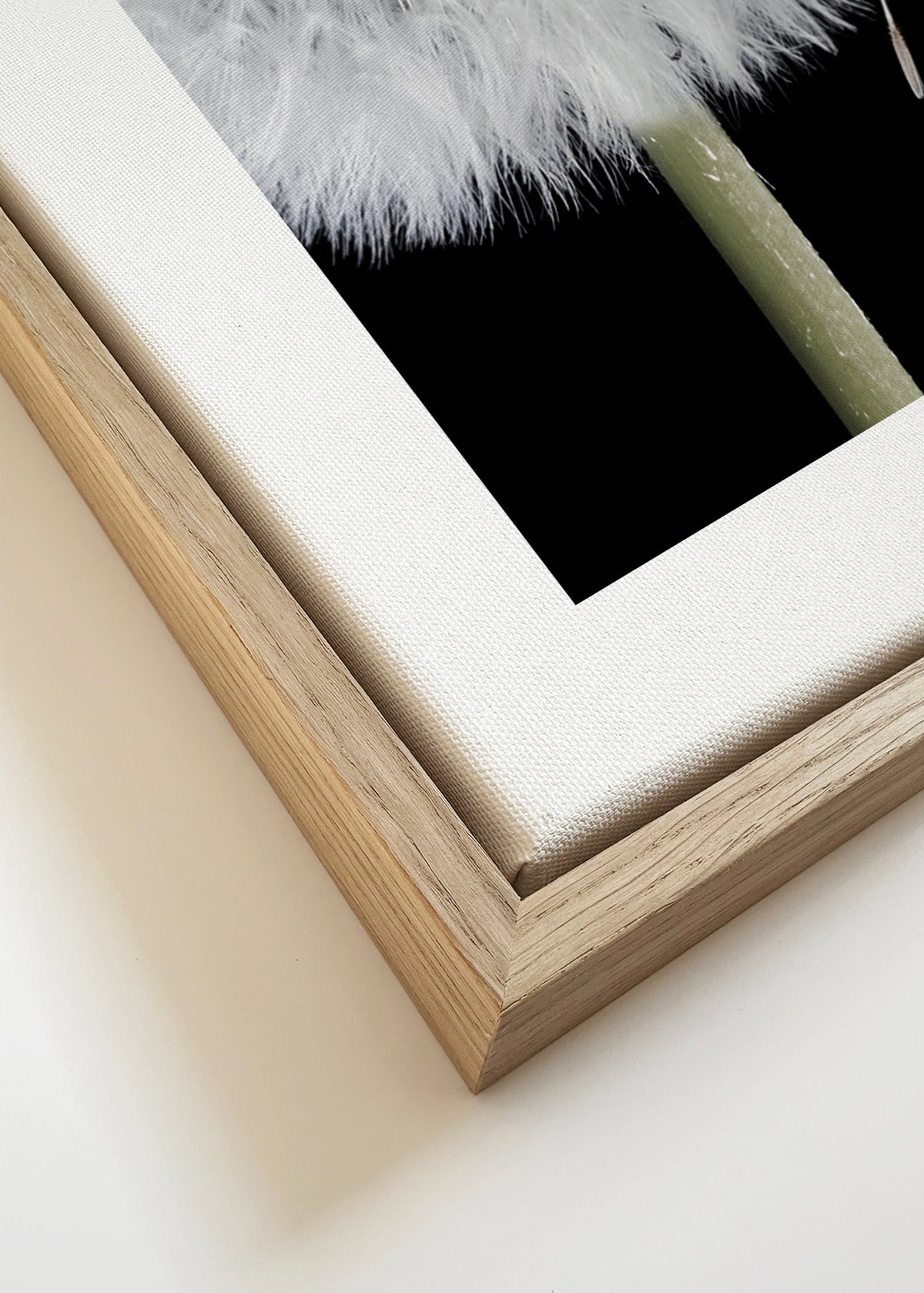 Dandelion Blowing - Framed canvas detail