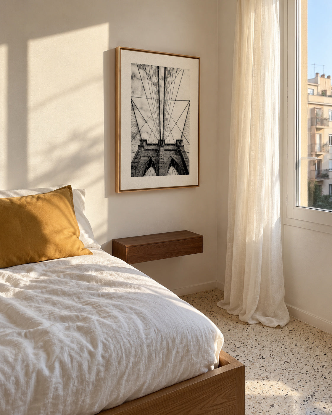 The bridge - Framed canvas in an interior