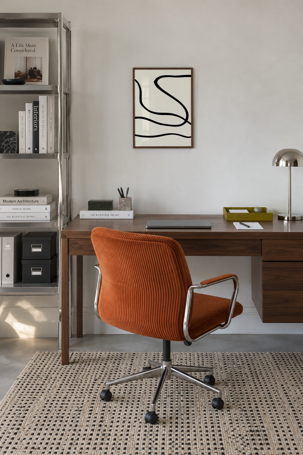 Black Lines 01 - Framed poster in an interior