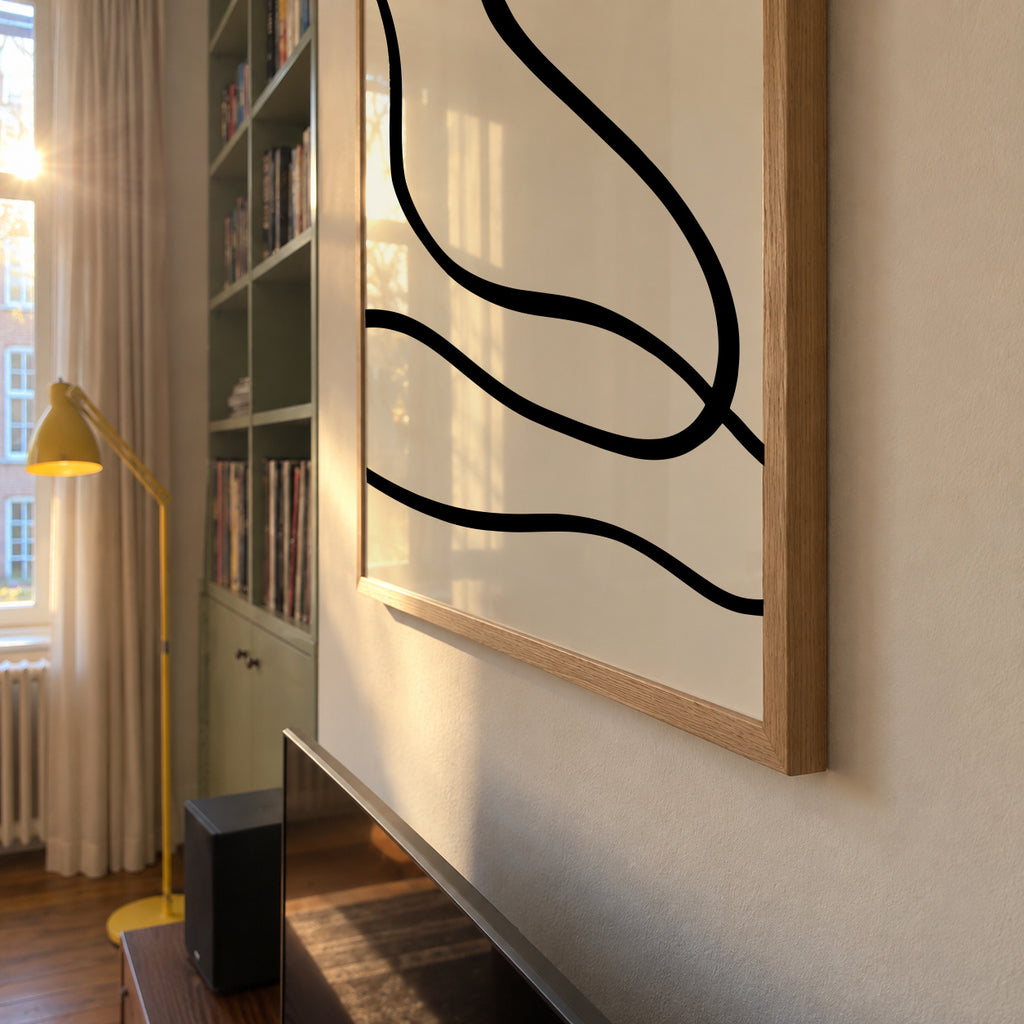 Black Lines 01 - Framed poster detail