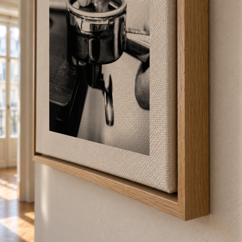 Coffee VII - Framed canvas detail