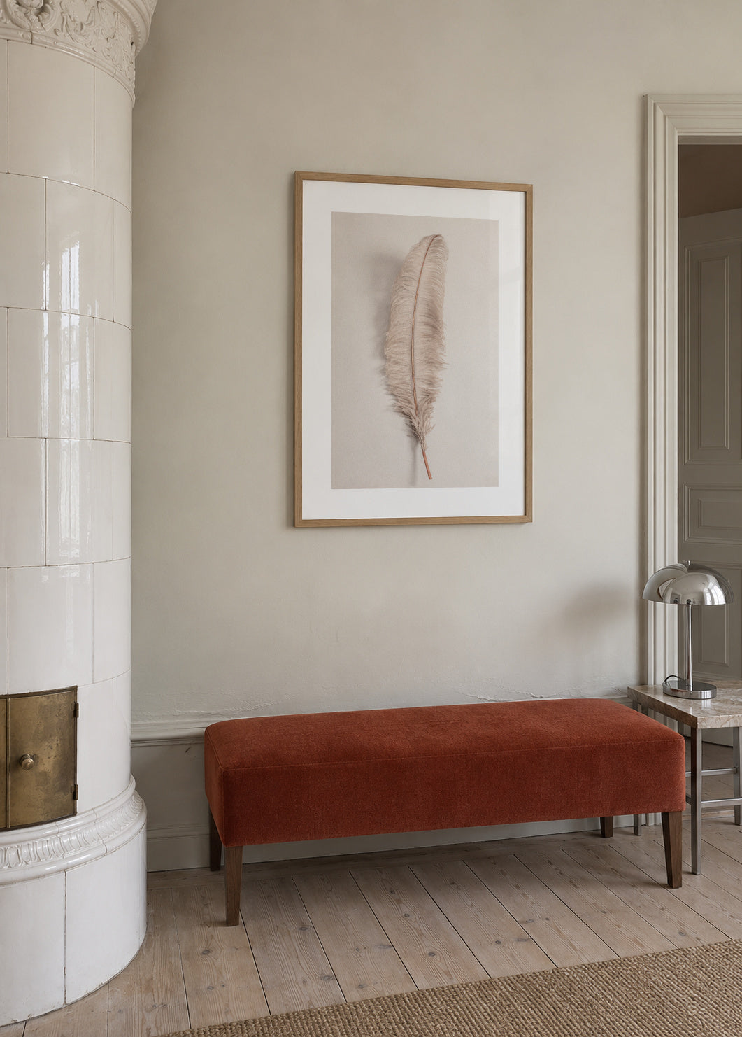 Feather II - Framed poster in an interior