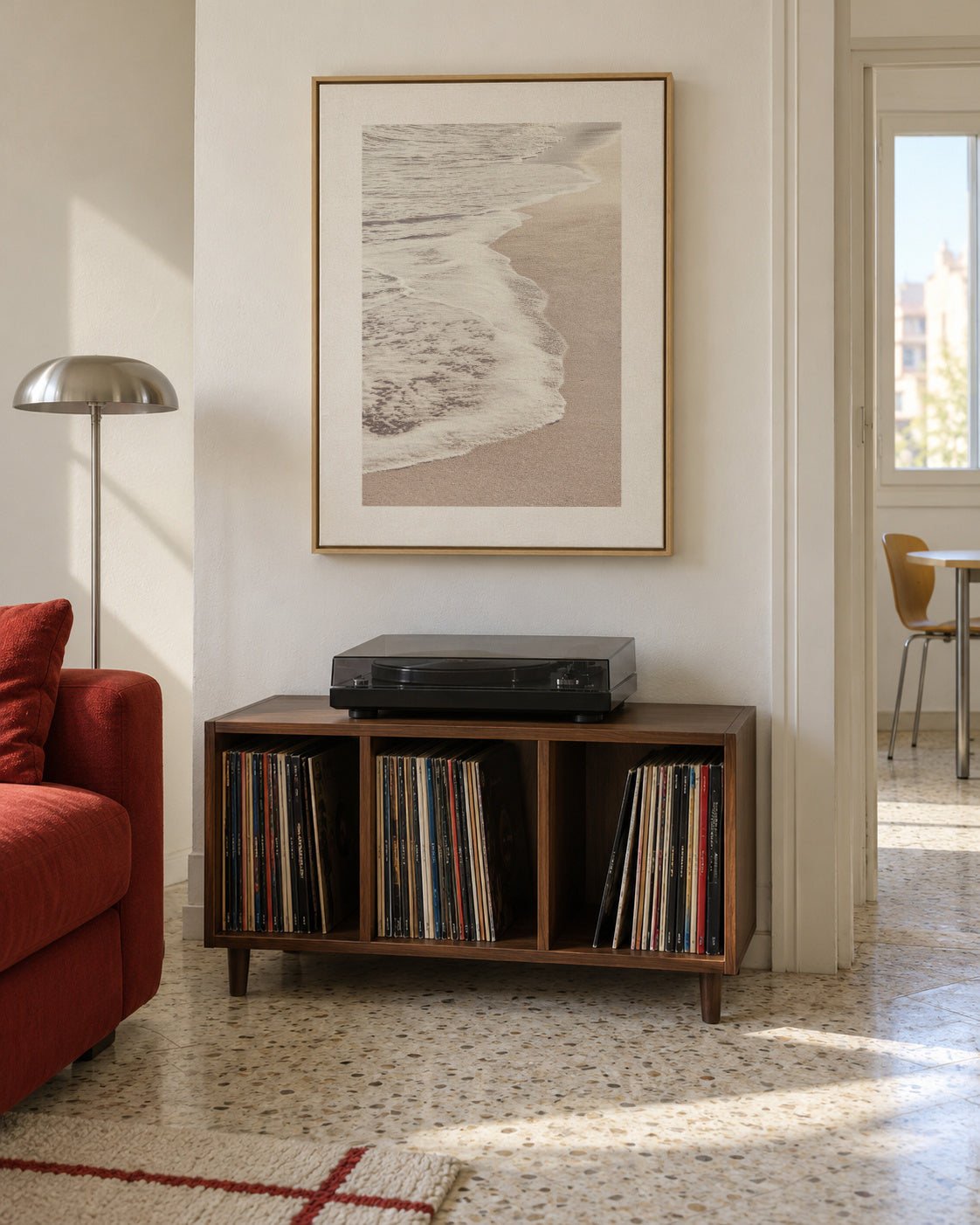 Beach VI - Framed canvas in an interior