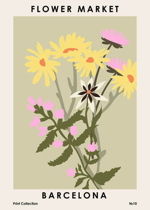 Botanische print Flower Market Barcelona