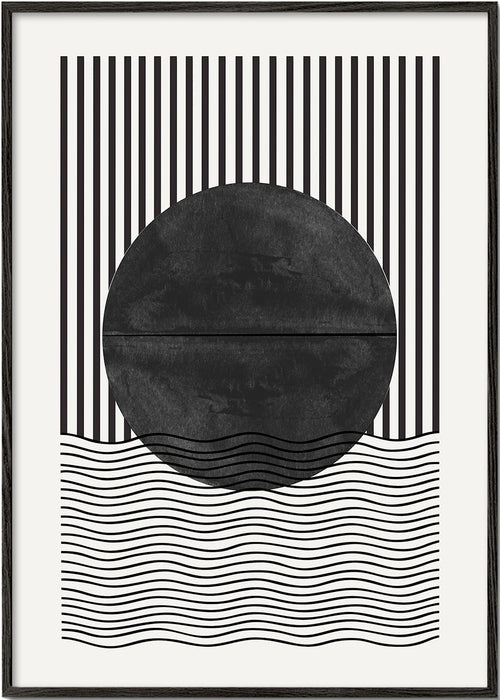 Geometrische poster: cirkel en golven