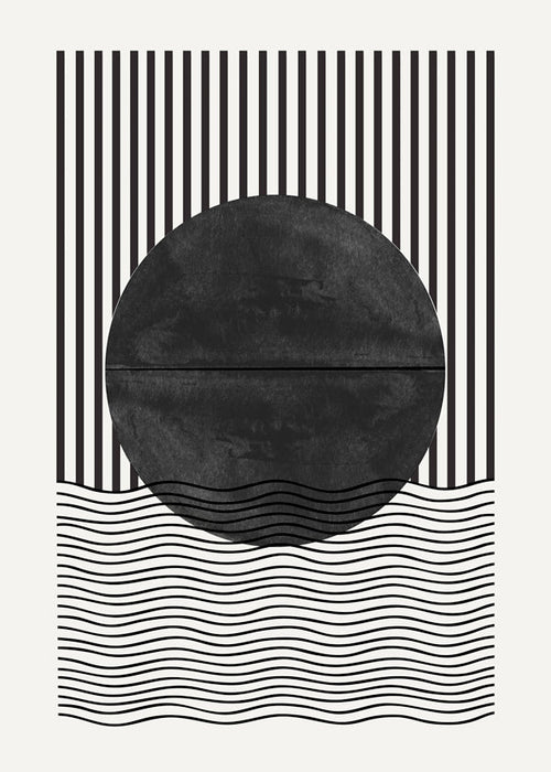 Geometrische poster: cirkel en golven