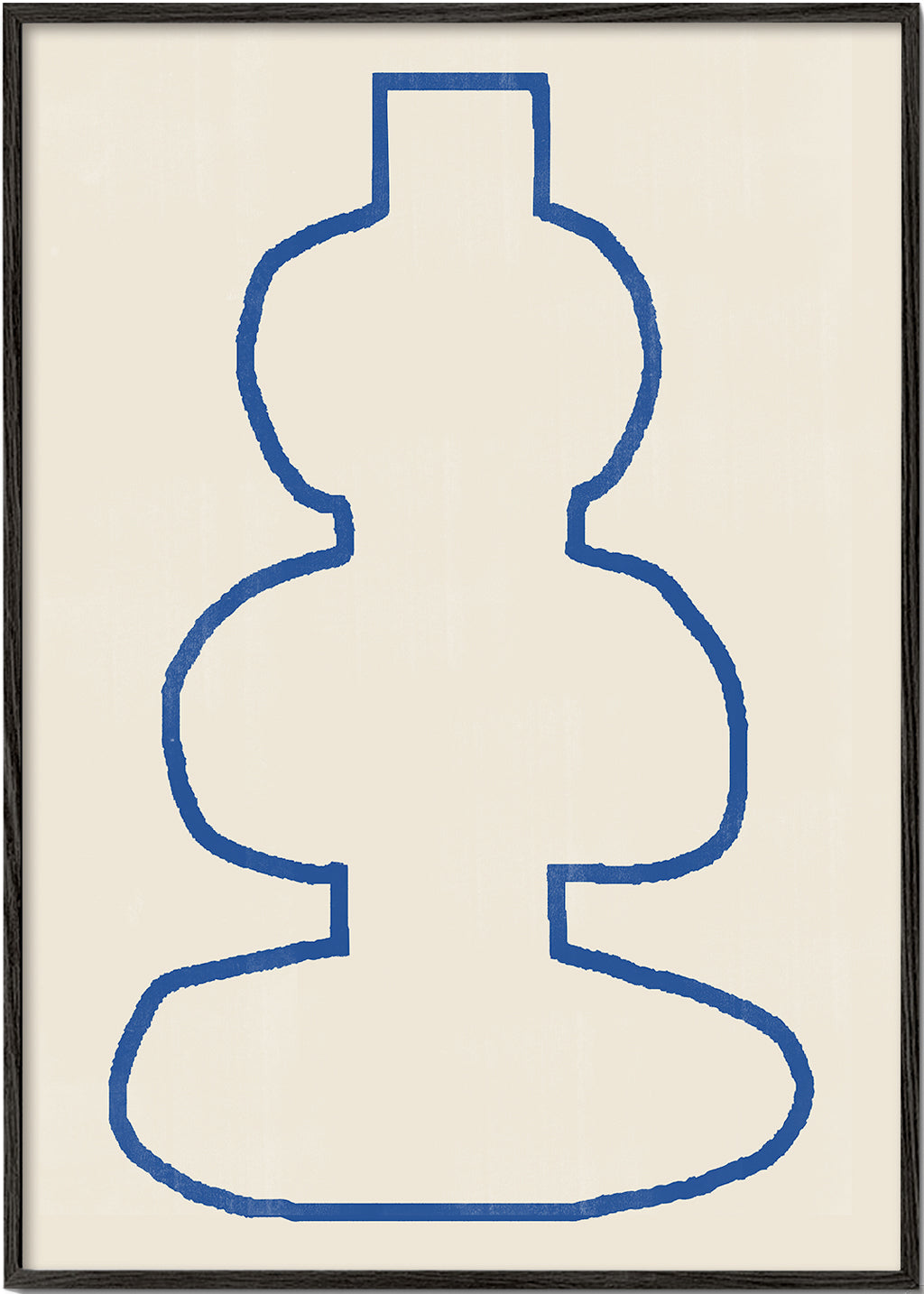 Minimalistisch ontwerp met blauwe contour