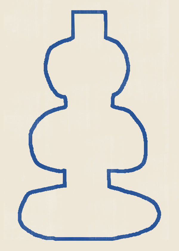 Minimalistisch ontwerp met blauwe contour