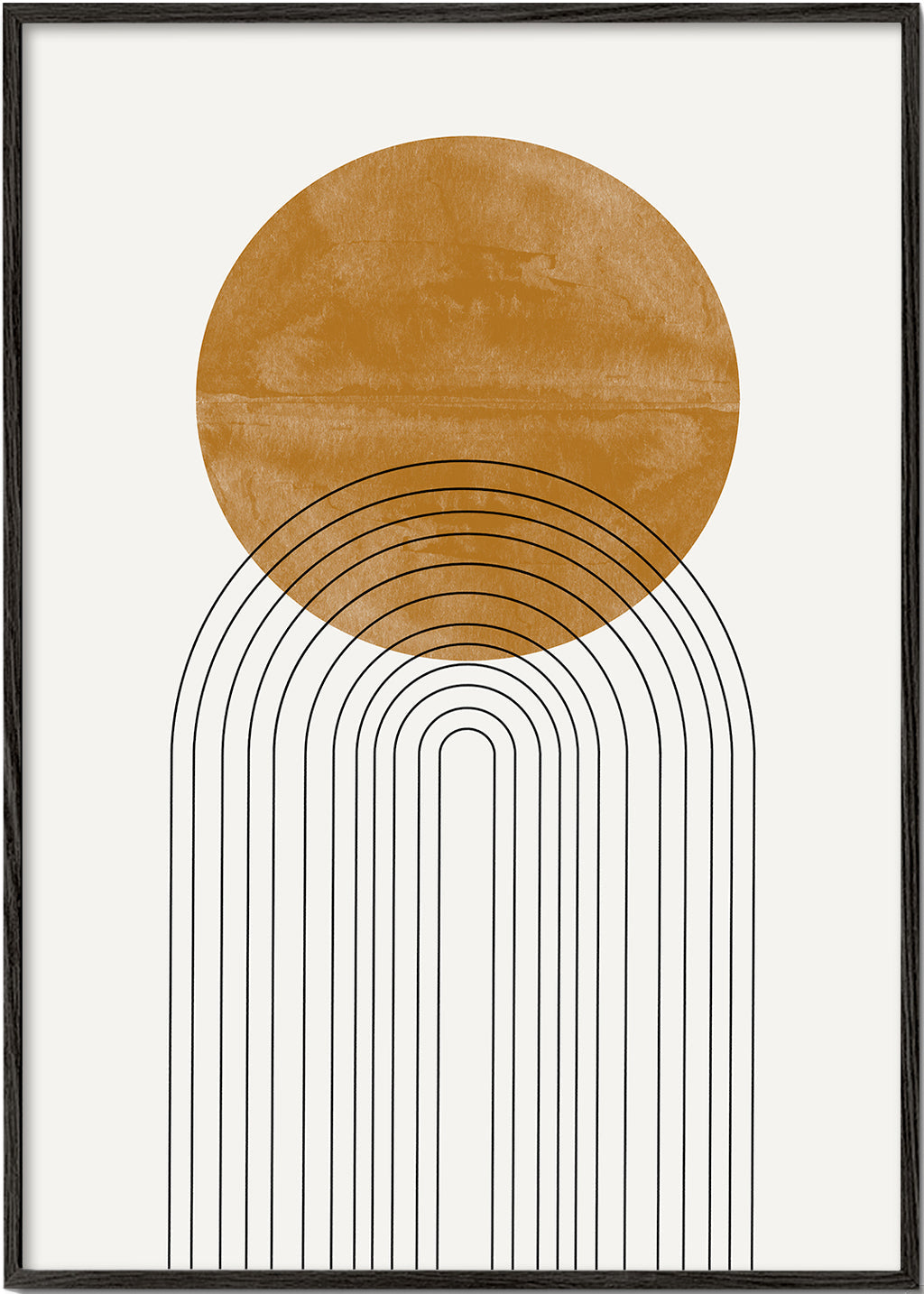 Geometrische poster met okergeboog