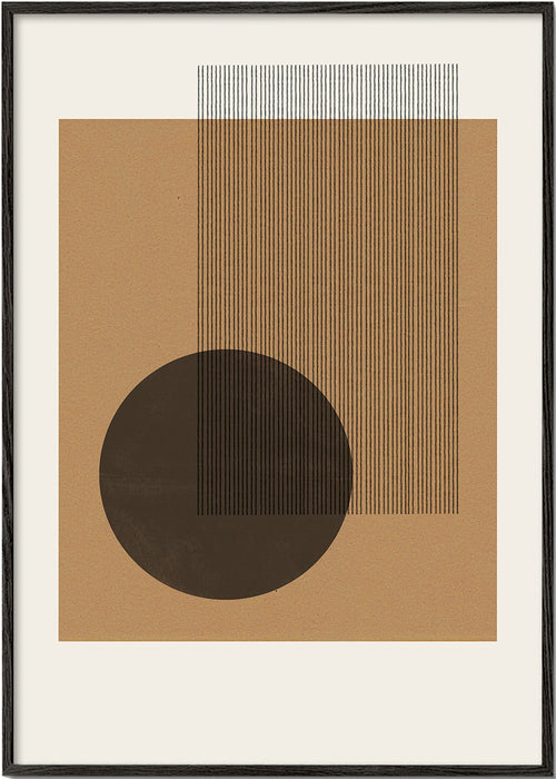 Geometrische poster met cirkel en lijnstructuur