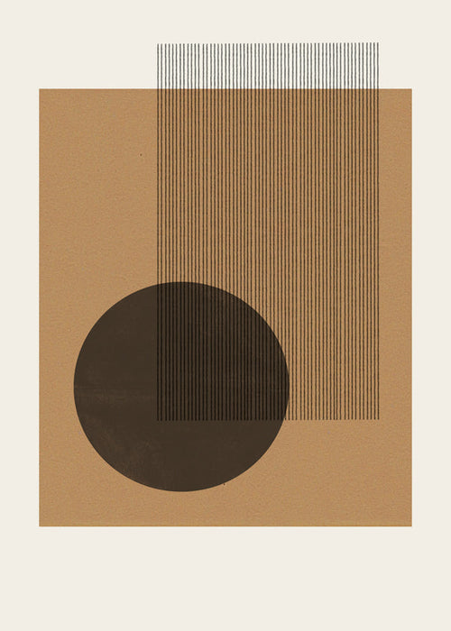 Geometrische poster met cirkel en lijnstructuur