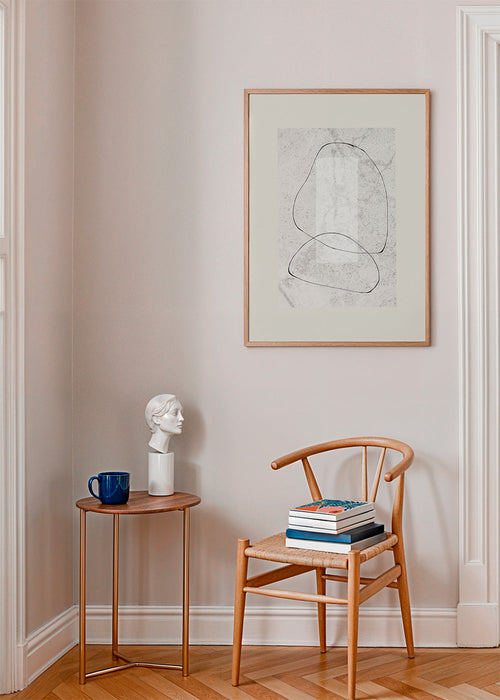 Minimalistische poster met doorlopende lijnen