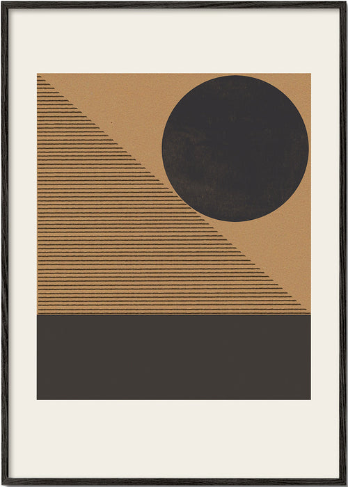 Geometrisch poster met cirkel en diagonale strepen