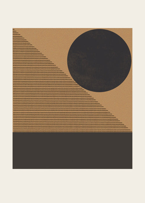 Geometrisch poster met cirkel en diagonale strepen