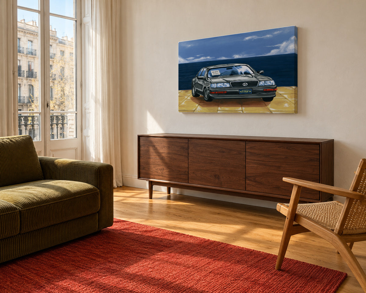 Street Fighter 2 Bonus Stage - Unframed canvas in an interior