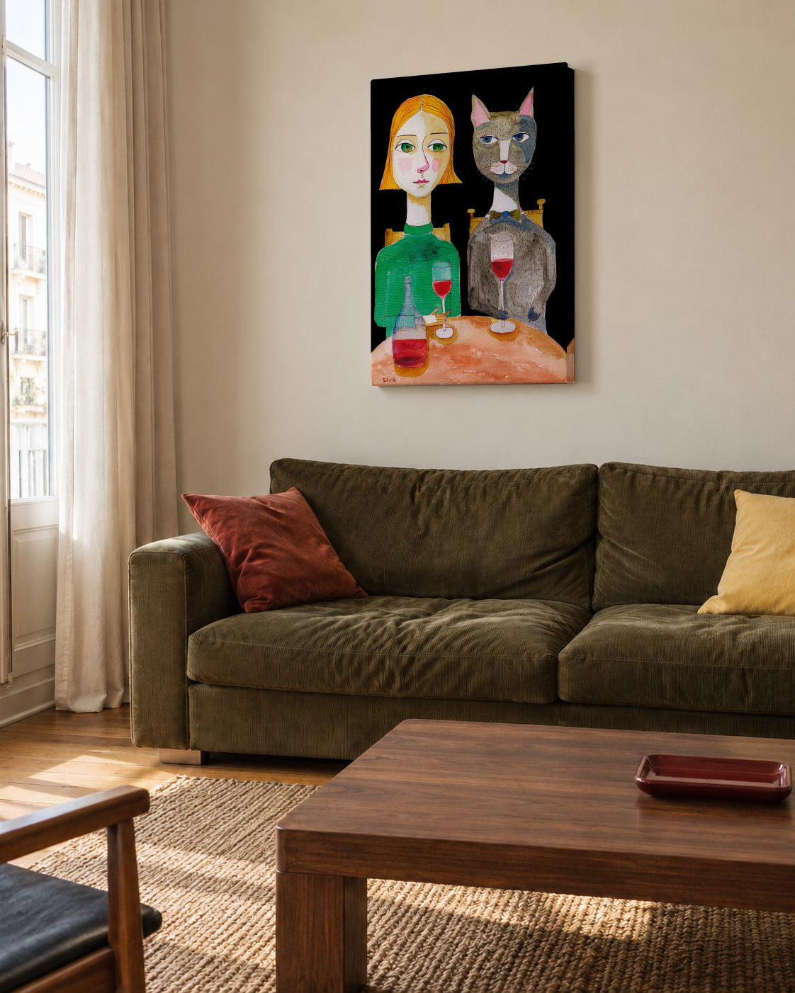 Best Friends - Unframed canvas in an interior