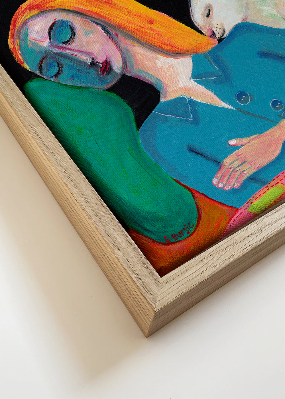 Dromerige illustratie met slapende figuren