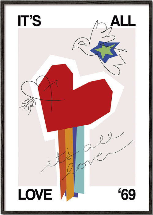 Illustratie hart retro 69