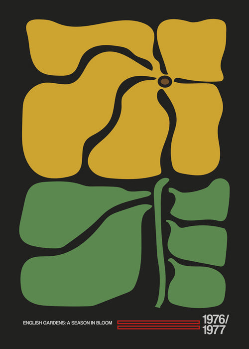 Botanische poster met opvallende gele bloem