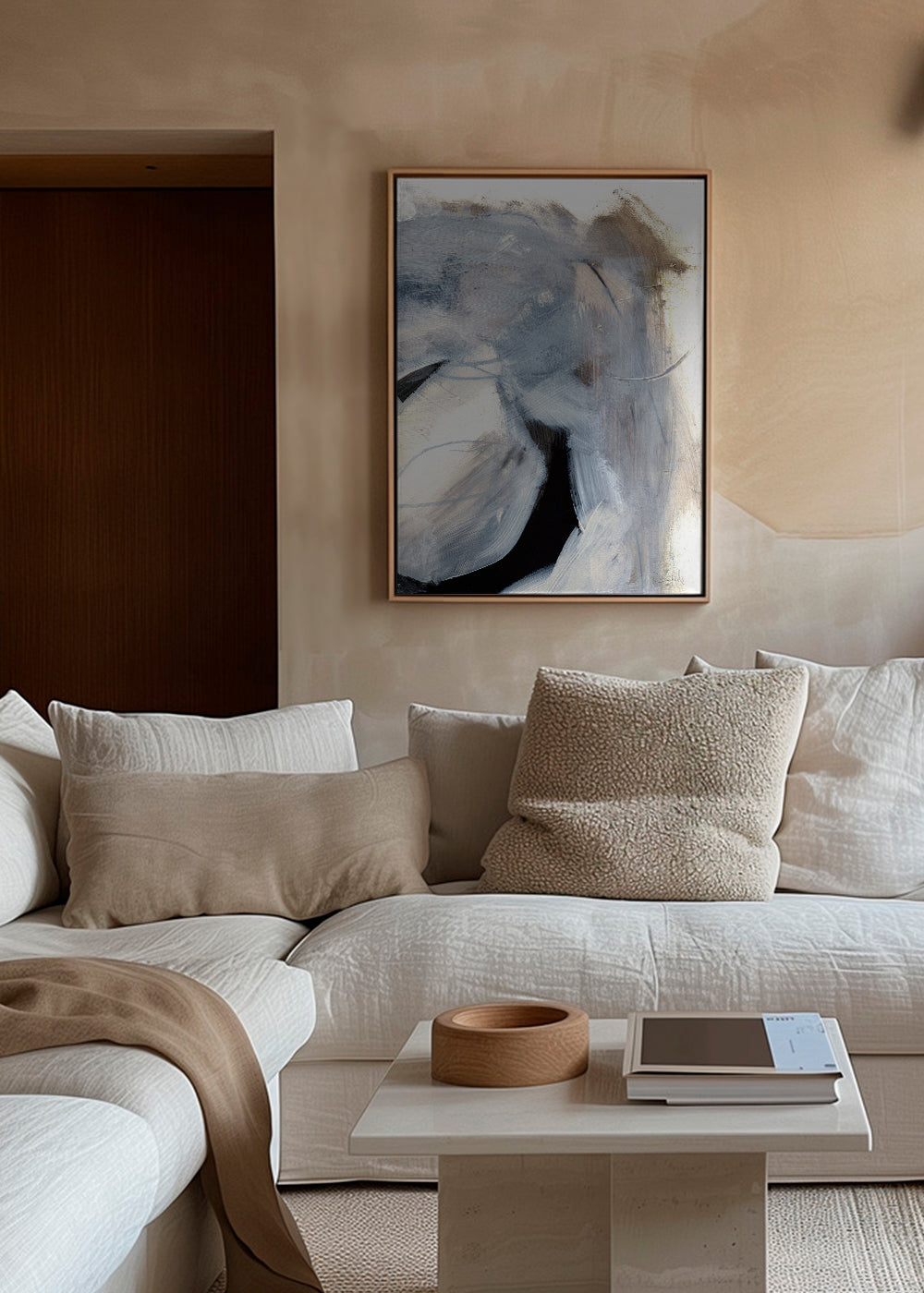 Abstracte kunst met grijze gebaren