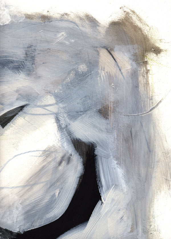 Abstracte kunst met grijze gebaren