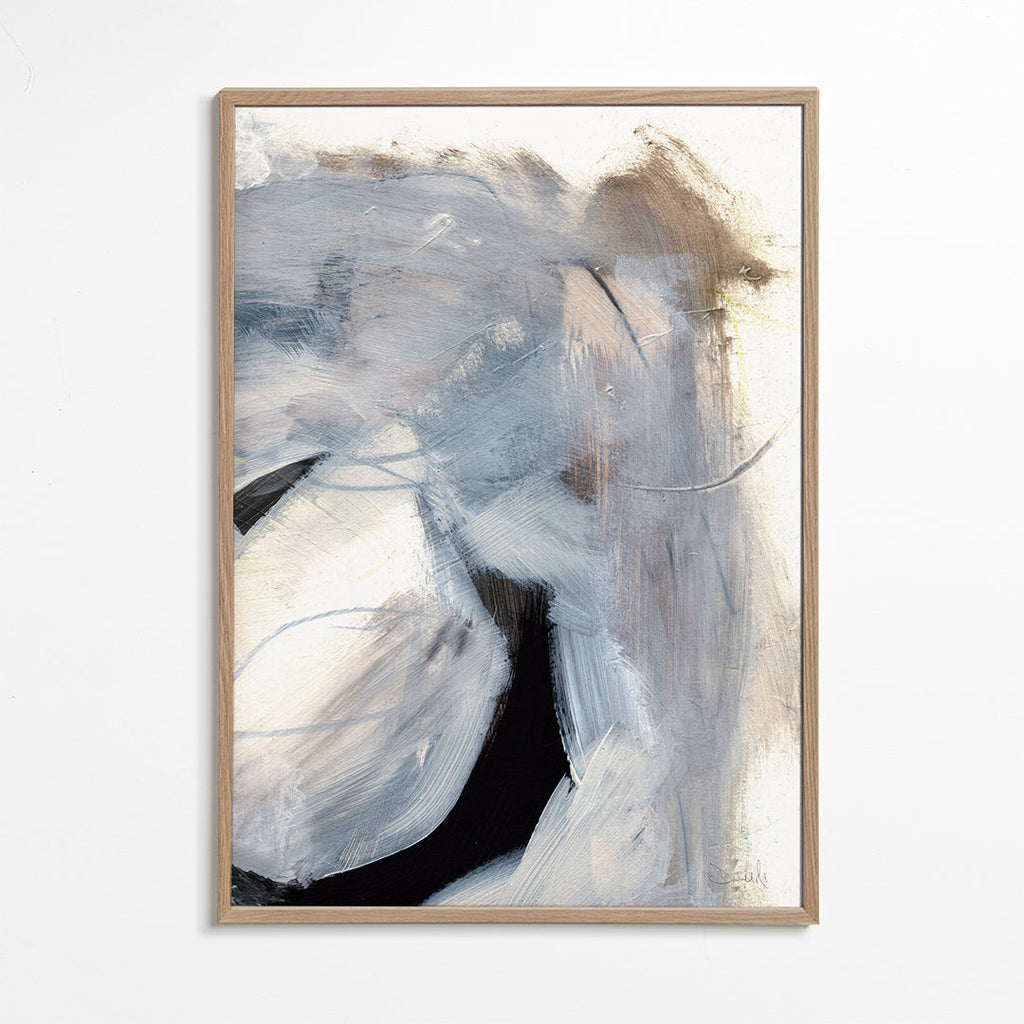 Abstracte kunst met grijze gebaren