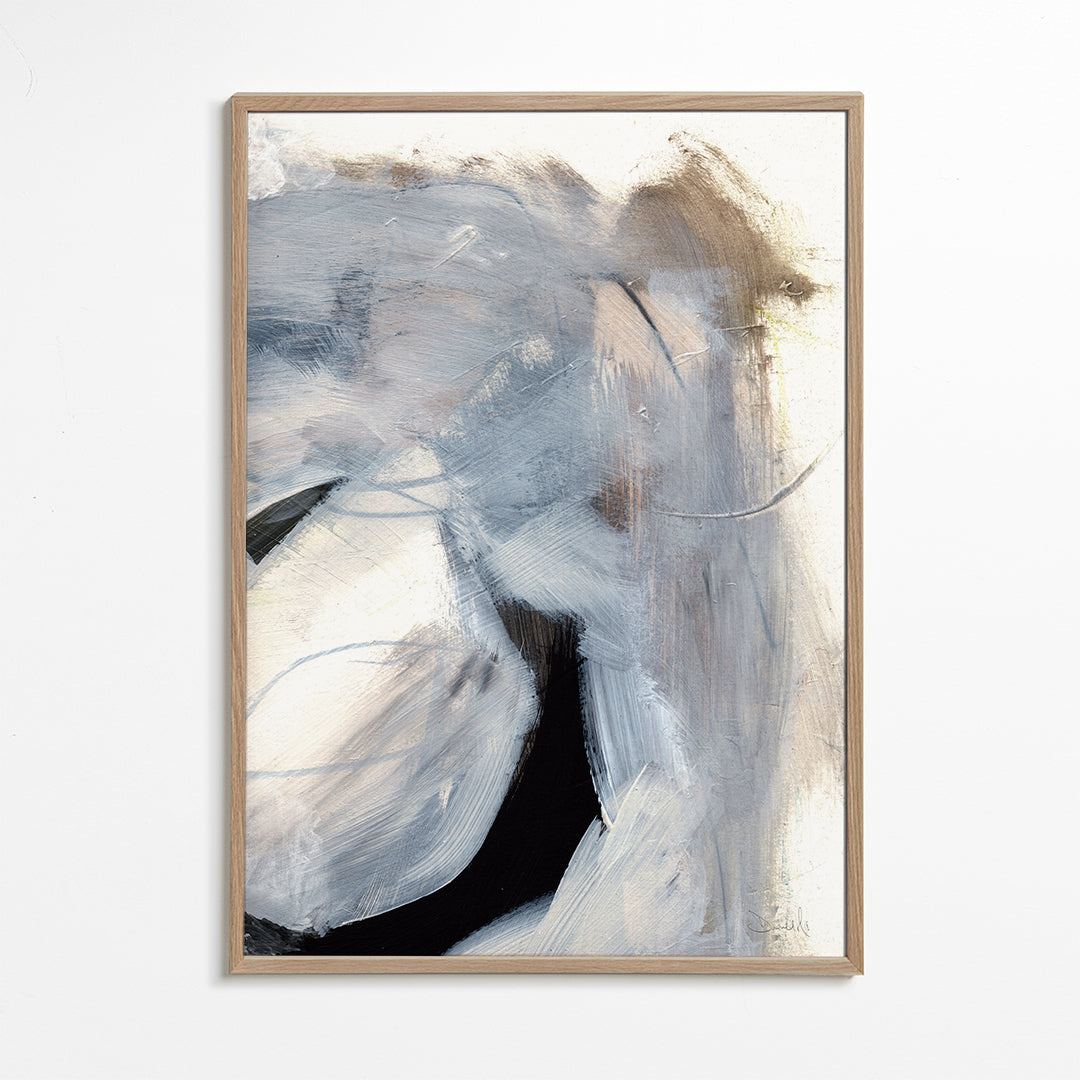 Abstracte kunst met grijze gebaren