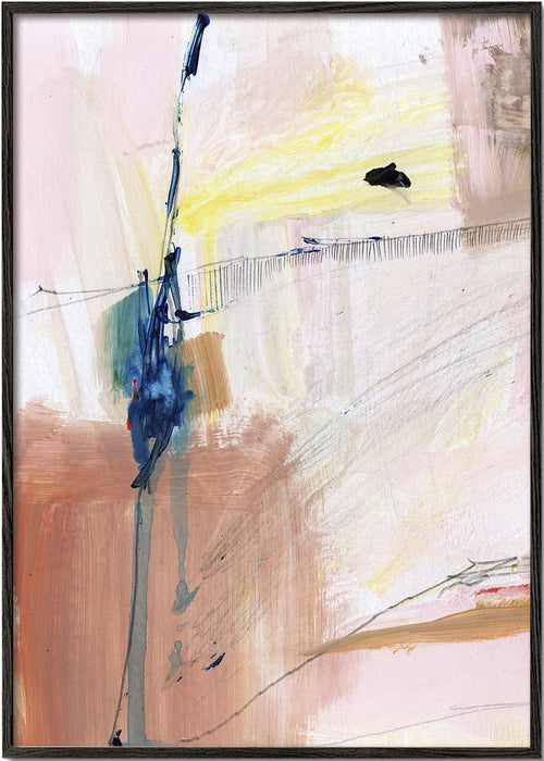 Abstract pastel kunstwerk met verticale streek