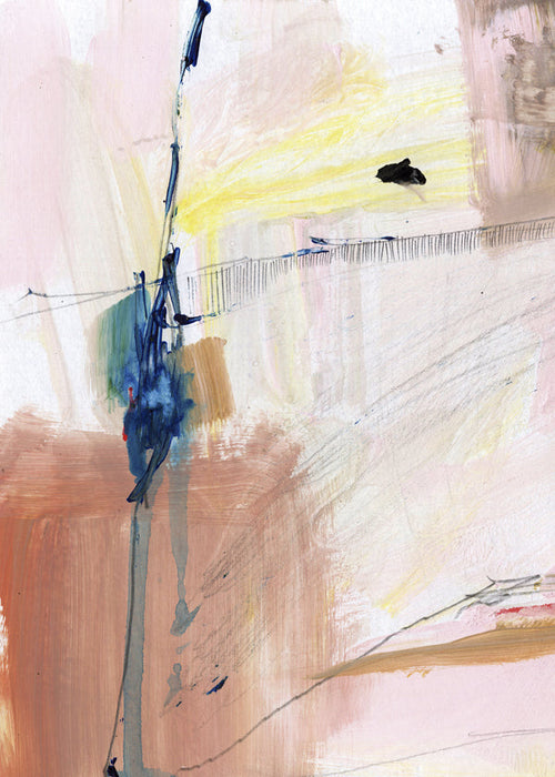 Abstract pastel kunstwerk met verticale streek