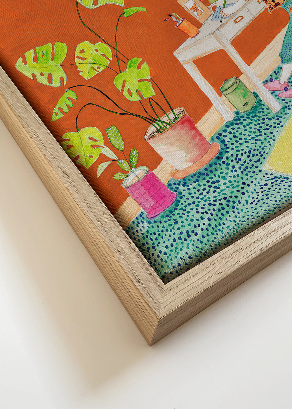 Illustratie van katten in interieur
