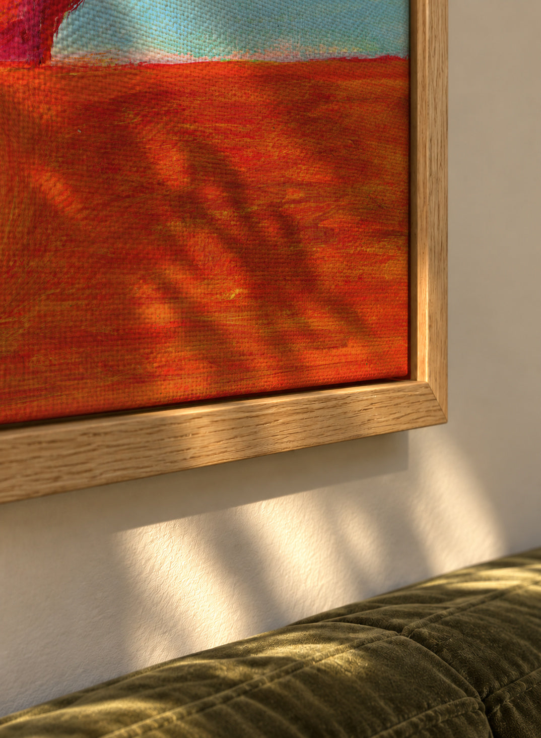 Vegan Cat - Framed canvas detail