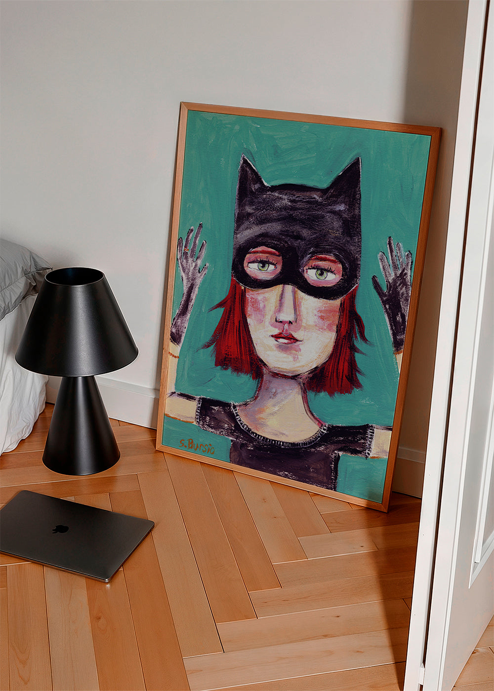Geïllustreerd portret van kattenvrouw