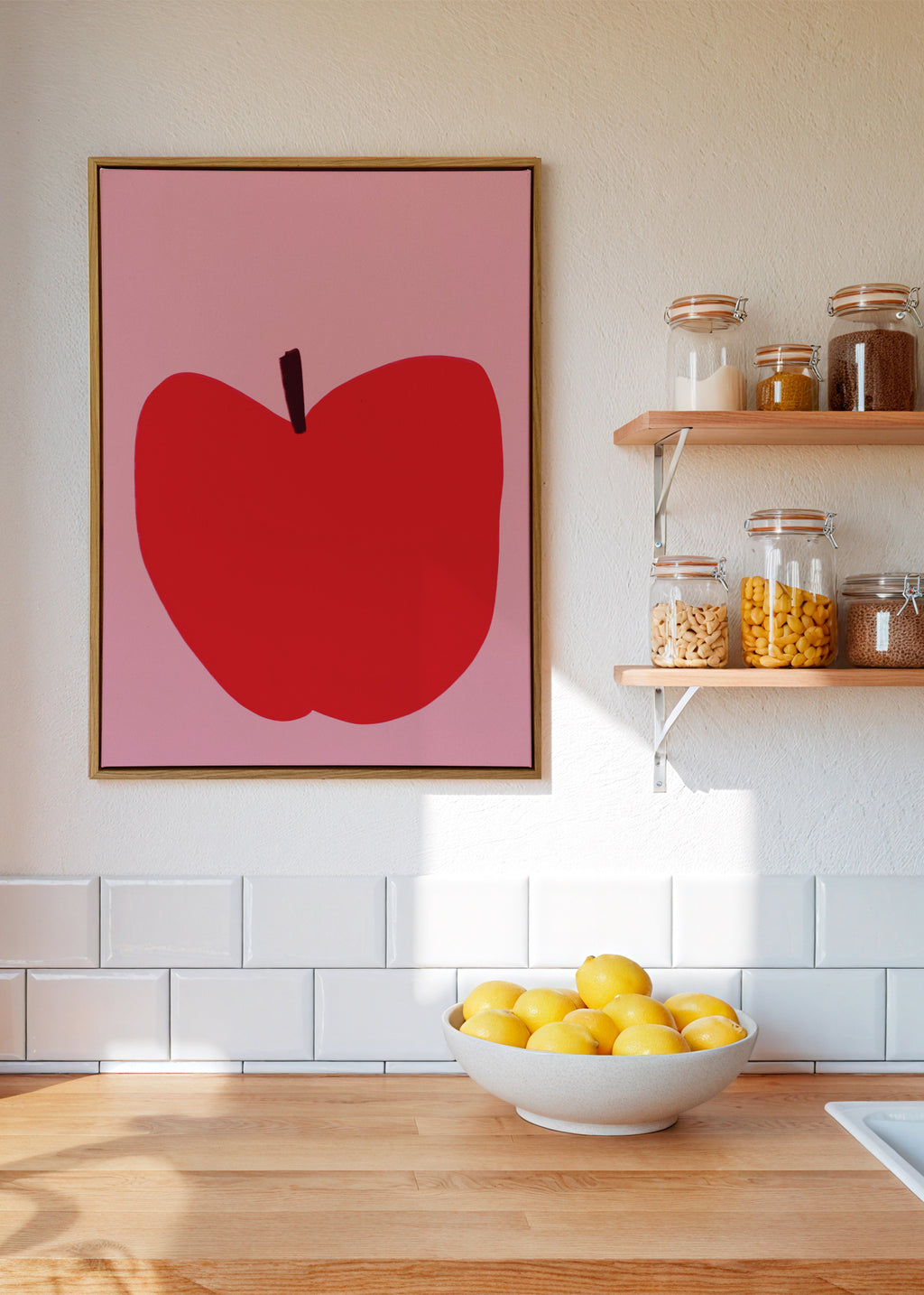 Apple - Framed canvas in an interior