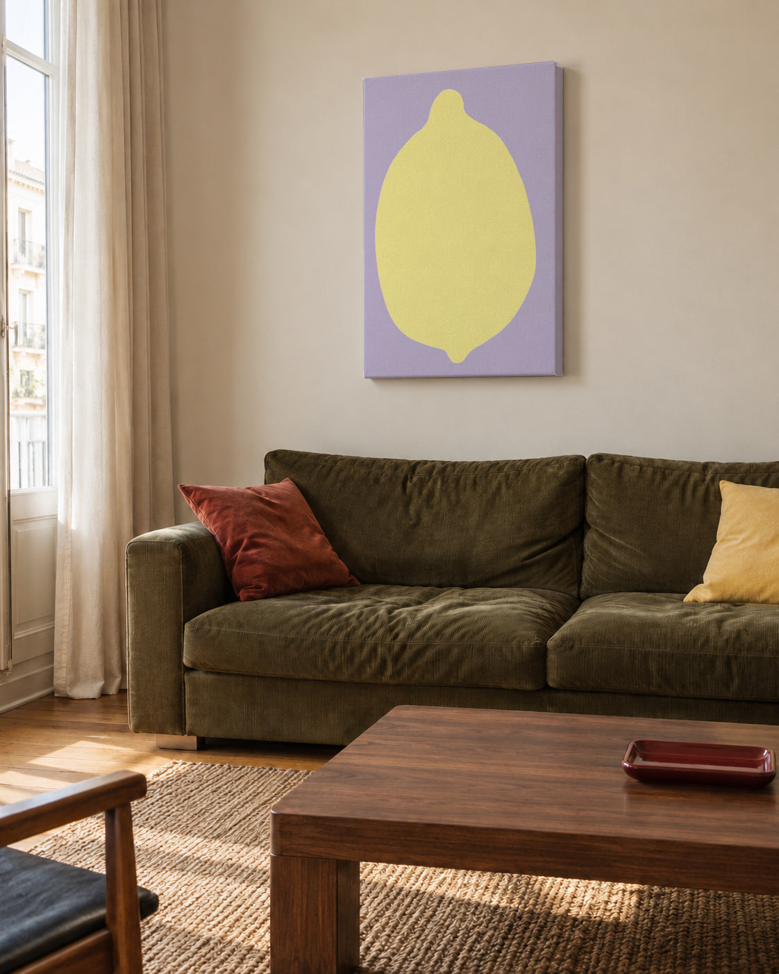 Lemon - Unframed canvas in an interior