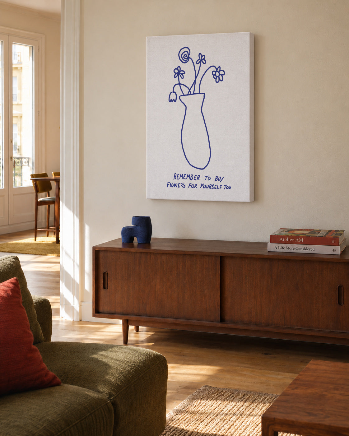 Buy Flowers for Yourself - Unframed canvas in an interior