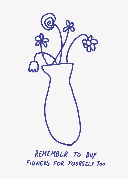 Botanische poster met vaasschets en handgeschreven tekst