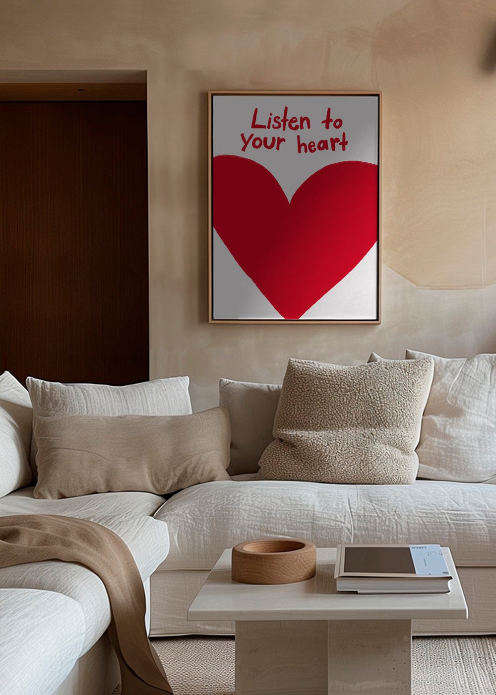 Illustratie rood hart met quote