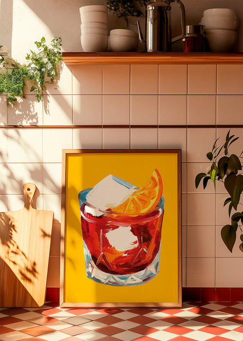Keuken kunst Negroni illustratie