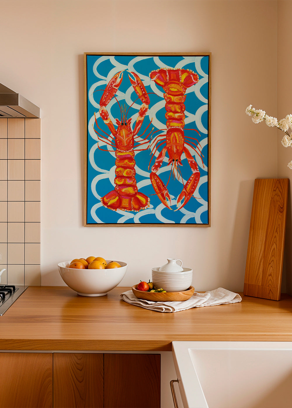 Langoustines On Blue