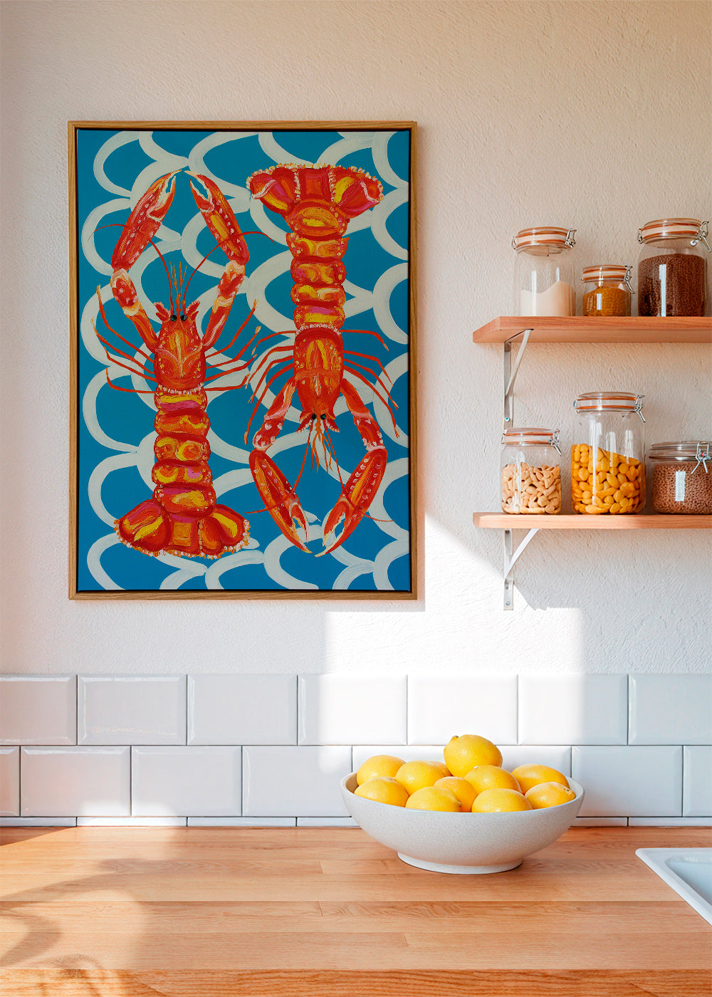Langoustines On Blue