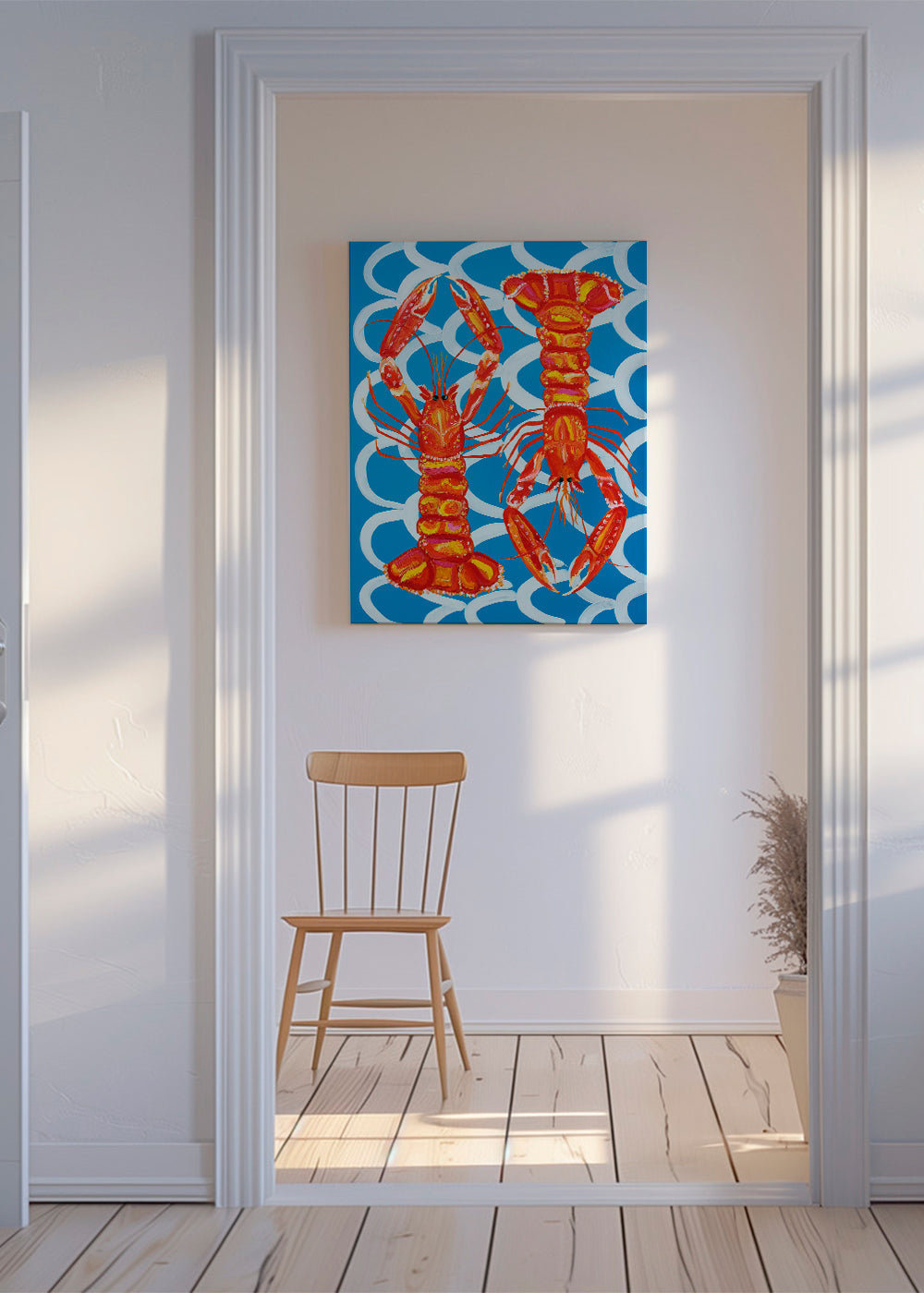 Langoustines On Blue