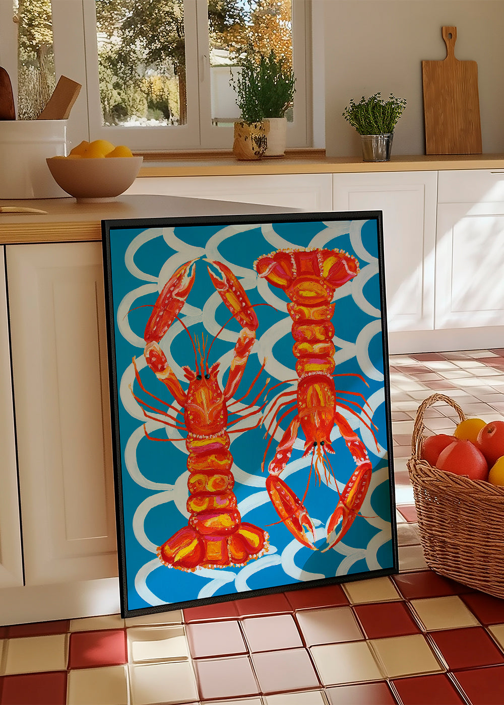 Langoustines On Blue